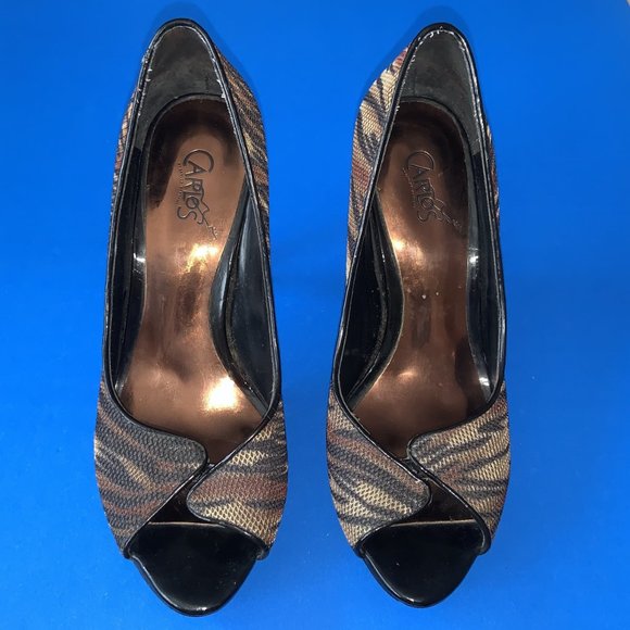 CARLOS SANTANA Brown *Sparkle* Upper Platform Pump Shoes 6M - Picture 3 of 5